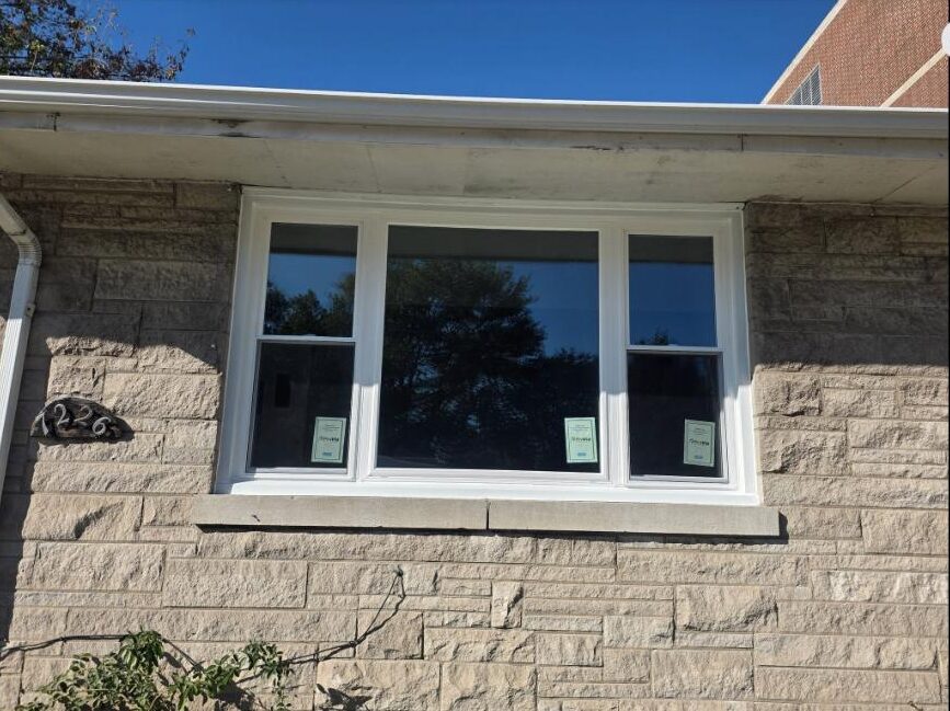 Hammond, IN window replacement project - after, new ProVia picture window with double hung flankers