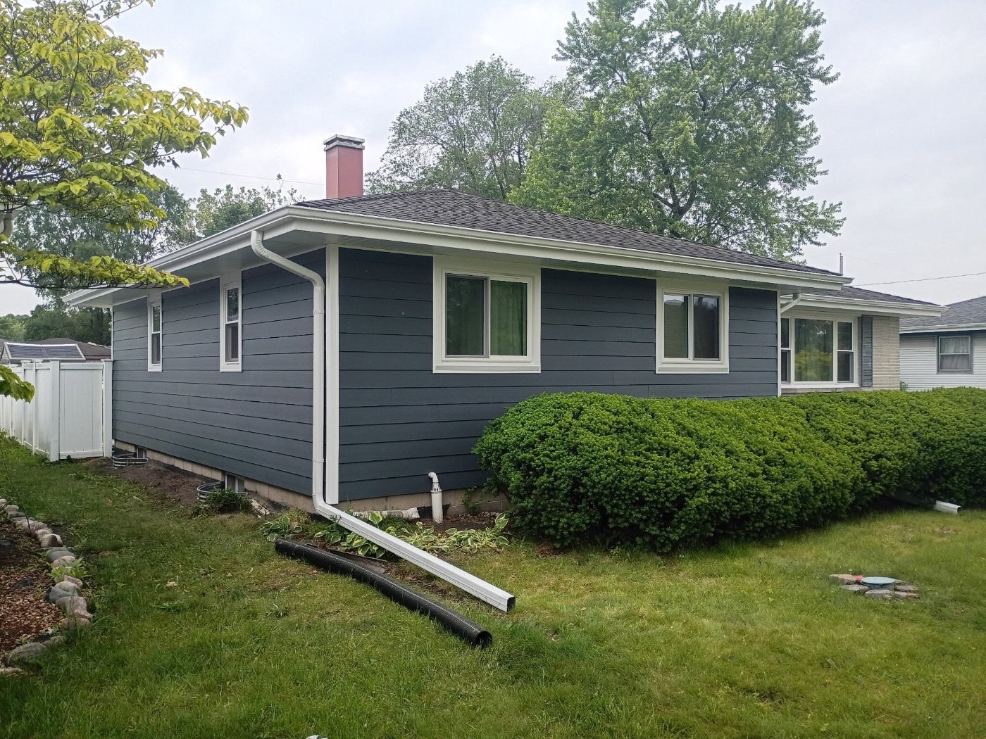 After - June 2025 - ProVia Endure Windows, New Soffit and Fascia, Ascend Composite Siding, Highland, IN