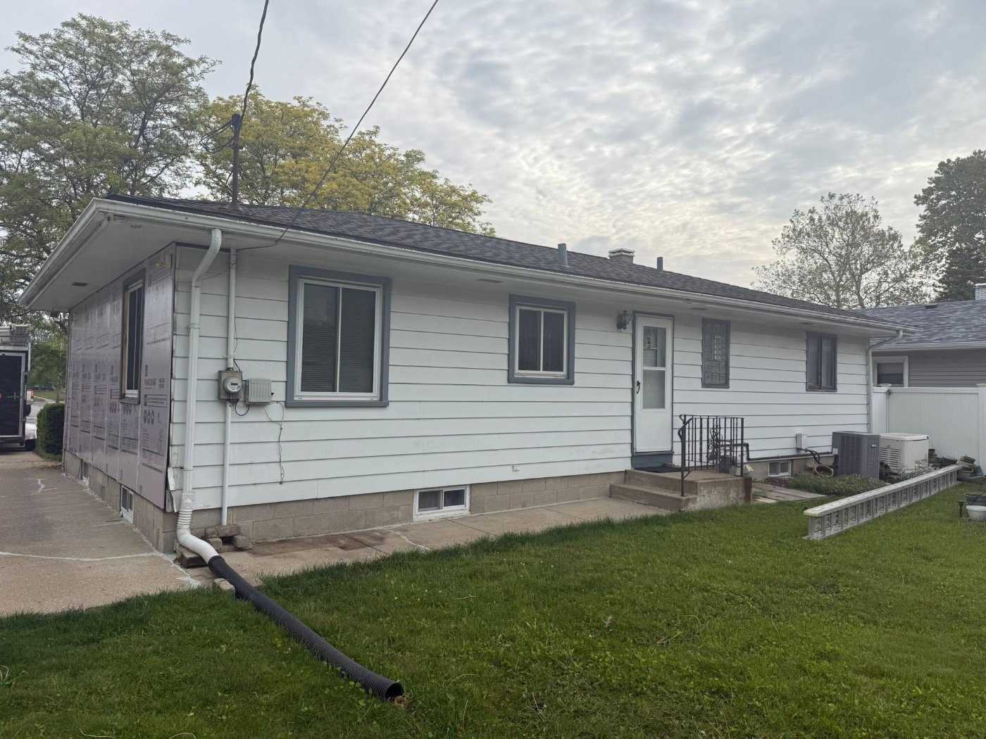 Before - June 2025 - ProVia Endure Windows, New Soffit and Fascia, Ascend Composite Siding, Highland, IN