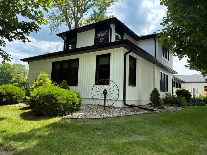 After - July 2026 - Board and Batten Siding with Black Trim, La Porte County, IN