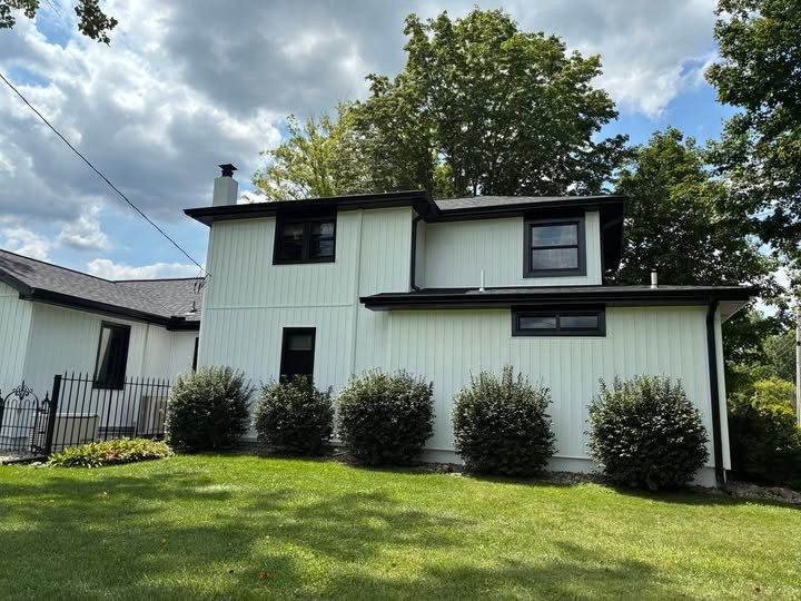 After - July 2026 - Board and Batten Siding with Black Trim, La Porte County, IN
